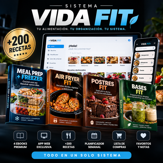 SISTEMA VIDA FIT - 4 RECETARIOS + APP WEB